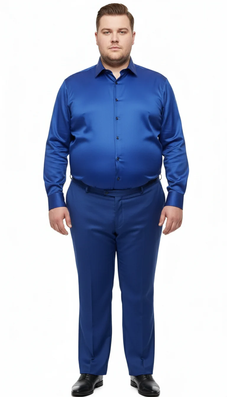 Men’s Royal Blue Satin Dress Shirt – Luxury Long Sleeve Formal Shirt for Parties, Weddings, and Business Wear - Image 2