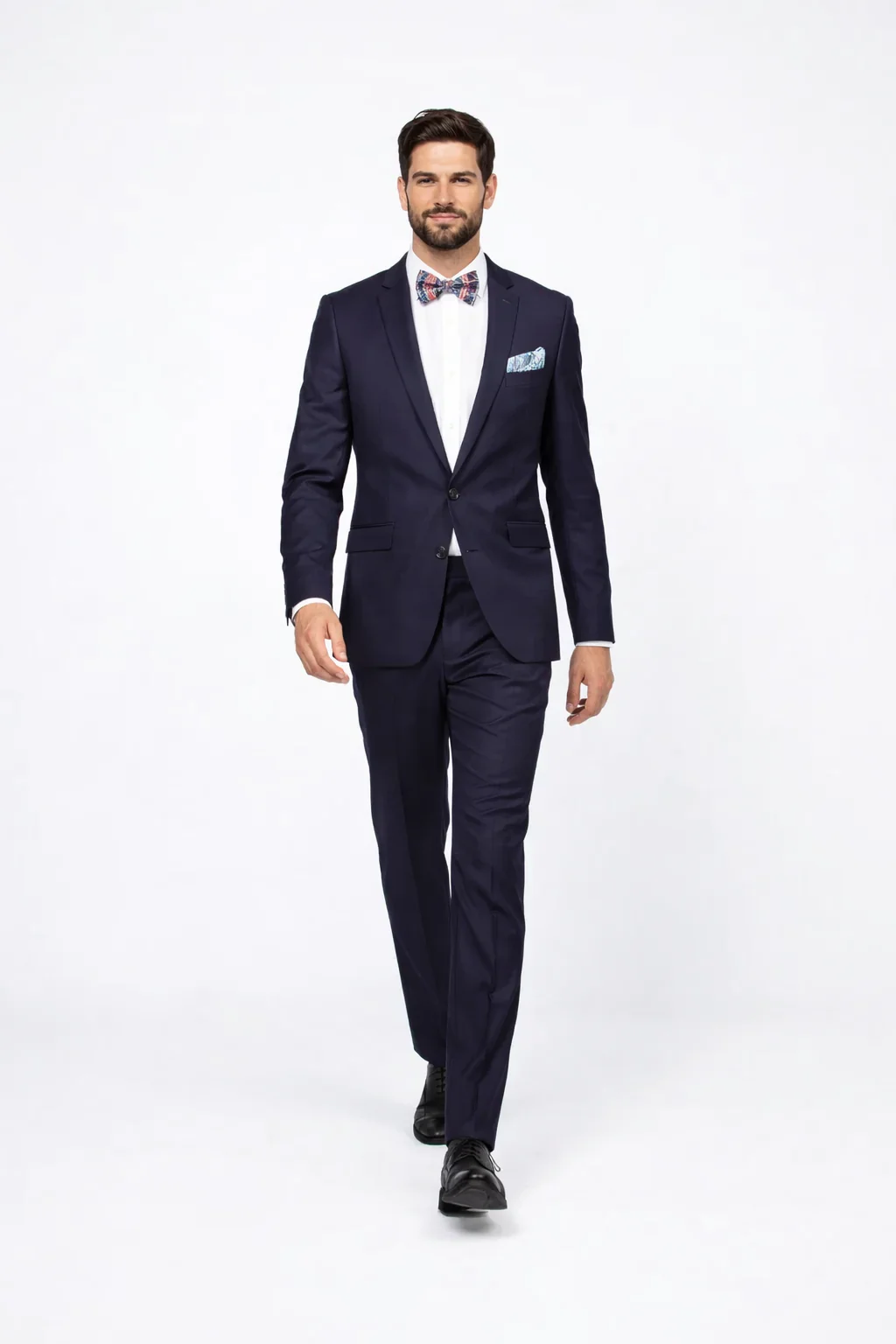 Men's Rossiman Rossi Man Brands Tapered Plum Leg Lower Rise Pants & Get Skinny 1 Button Slim Fit Peak Lapel Suit 100% Wool - Image 4