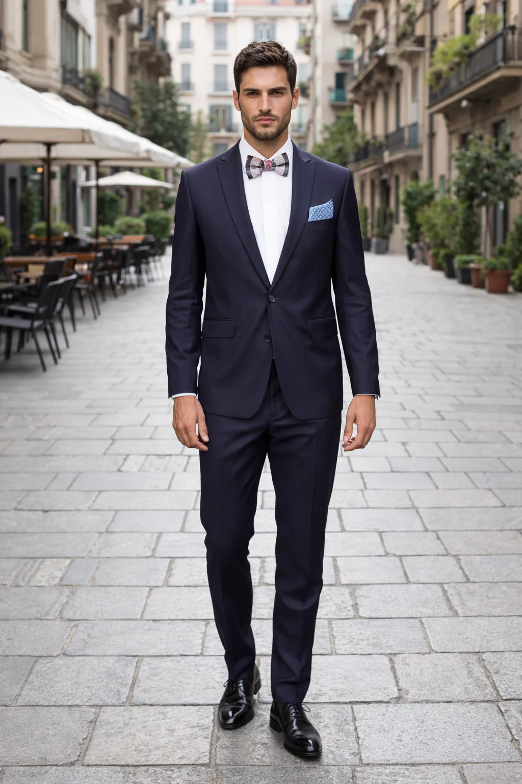 Men's Rossiman Rossi Man Brands Tapered Plum Leg Lower Rise Pants & Get Skinny 1 Button Slim Fit Peak Lapel Suit 100% Wool - Image 7