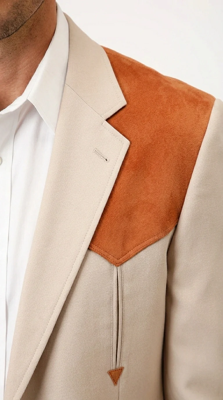 Men’s Tan Beige and Rust Western Cowboy Blazer – Classic Country Style Jacket, Vintage Western Dress Blazer for Men Country Jacket - Image 12
