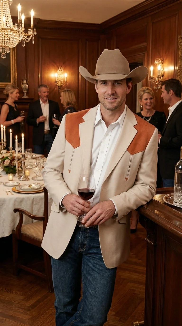 Men’s Tan Beige and Rust Western Cowboy Blazer – Classic Country Style Jacket, Vintage Western Dress Blazer for Men Country Jacket - Image 8