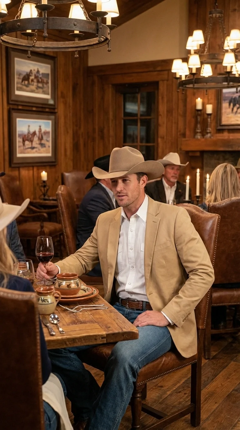 Men’s Tan Camel British khaki Western Blazer – Two Button Classic Casual Sport Coat - Cowboy Country Coat - Image 10