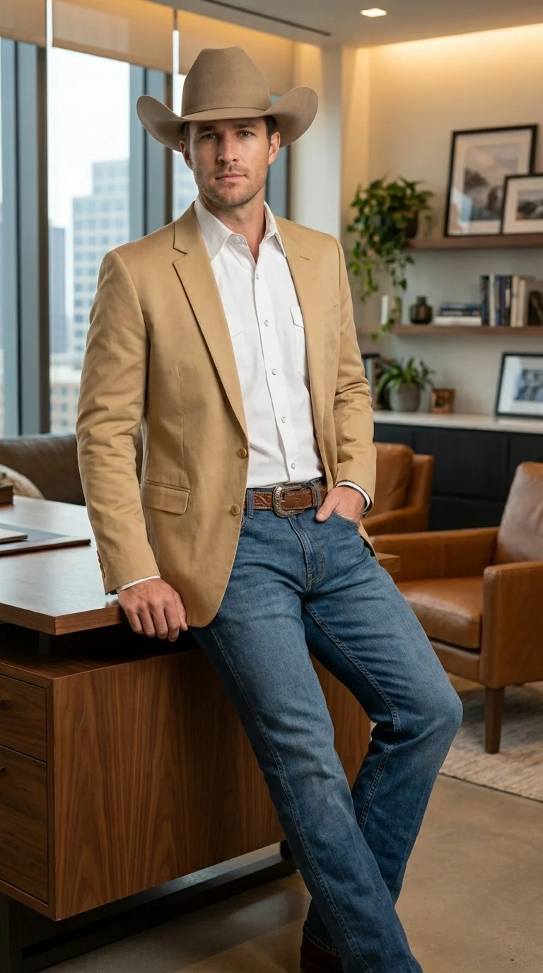 Men’s Tan Camel British khaki Western Blazer – Two Button Classic Casual Sport Coat - Cowboy Country Coat - Image 11