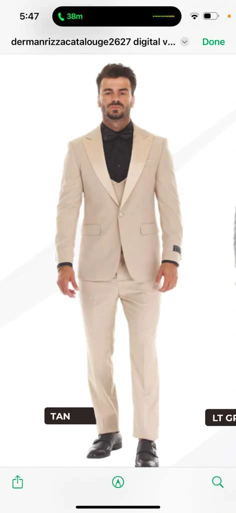 Men’s Tan Cowboy Suit – Western Formal Two Piece Suit for Weddings,  Champaign Sand Color - Image 14