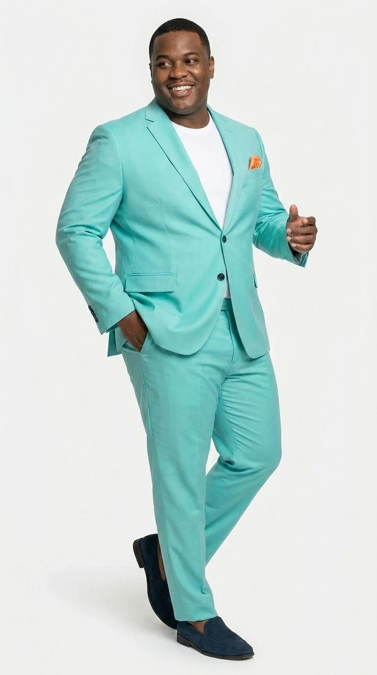 Men’s Turquoise 2 Piece Suit with Jacket and Pants, Formal Wedding Suit for Prom, Parties, Summer Events, and Special Occasions - Image 10