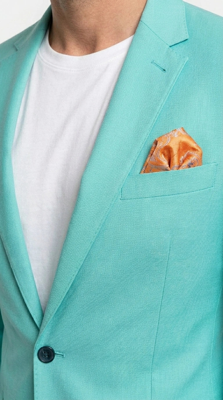 Men’s Turquoise 2 Piece Suit with Jacket and Pants, Formal Wedding Suit for Prom, Parties, Summer Events, and Special Occasions - Image 15