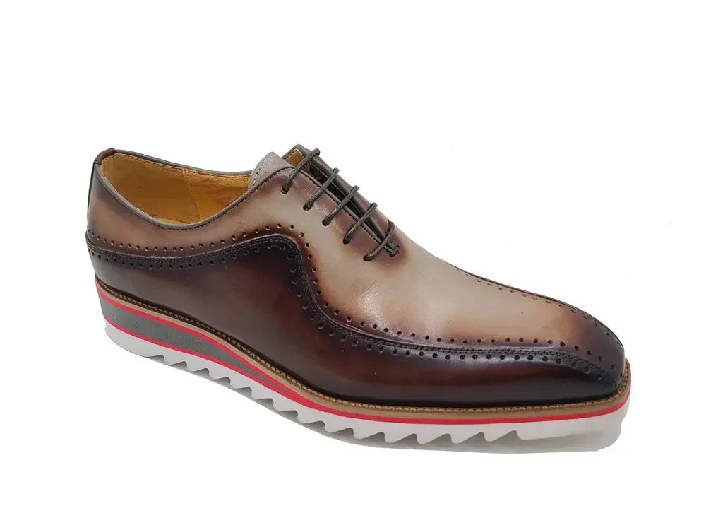 Men’s Two-Tone Bicycle Toe Brogue Oxford Shoes with Lightweight Comfort Sole - Image 10