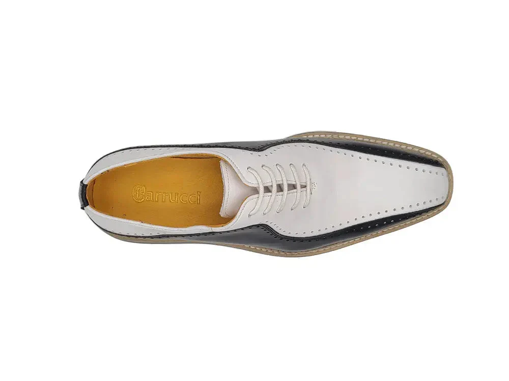 Men’s Two-Tone Bicycle Toe Brogue Oxford Shoes with Lightweight Comfort Sole - Image 12