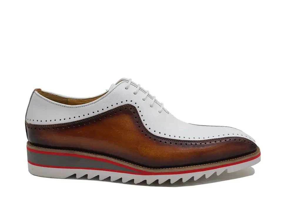 Men’s Two-Tone Bicycle Toe Brogue Oxford Shoes with Lightweight Comfort Sole - Image 4