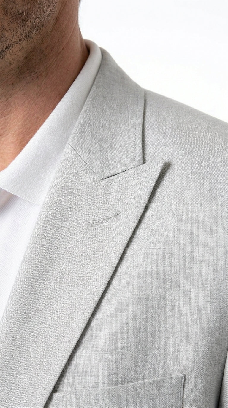 Men’s Very Light Grey - Linen Western Cowboy Blazer, Formal Sport Coat for Weddings, Parties, Country Events, and Casual Dress Wear in Ice Ash Color - Image 14