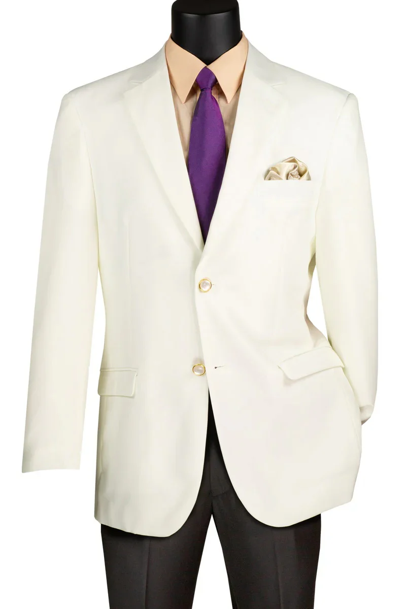 Men’s White Blazer Jacket – Classic Fit Formal Sport Coat with Gold Buttons - Image 8