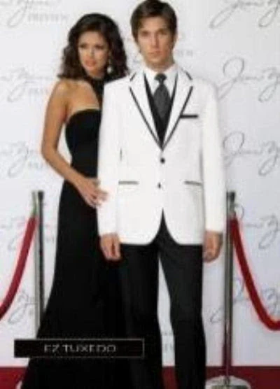 Men’s White Blazer with Black Trim | Wedding and Party Formal Blazer Jacket - White Tuxedo Prom Jacket - Image 12