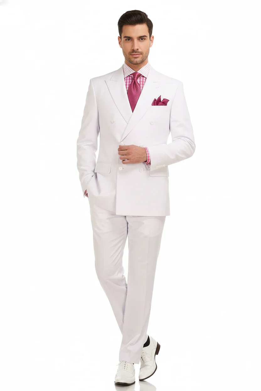 Men’s White Double-Breasted 3-Piece Suit Set – Premium Tailored Fit Formal Wedding and Evening Suit - Image 6