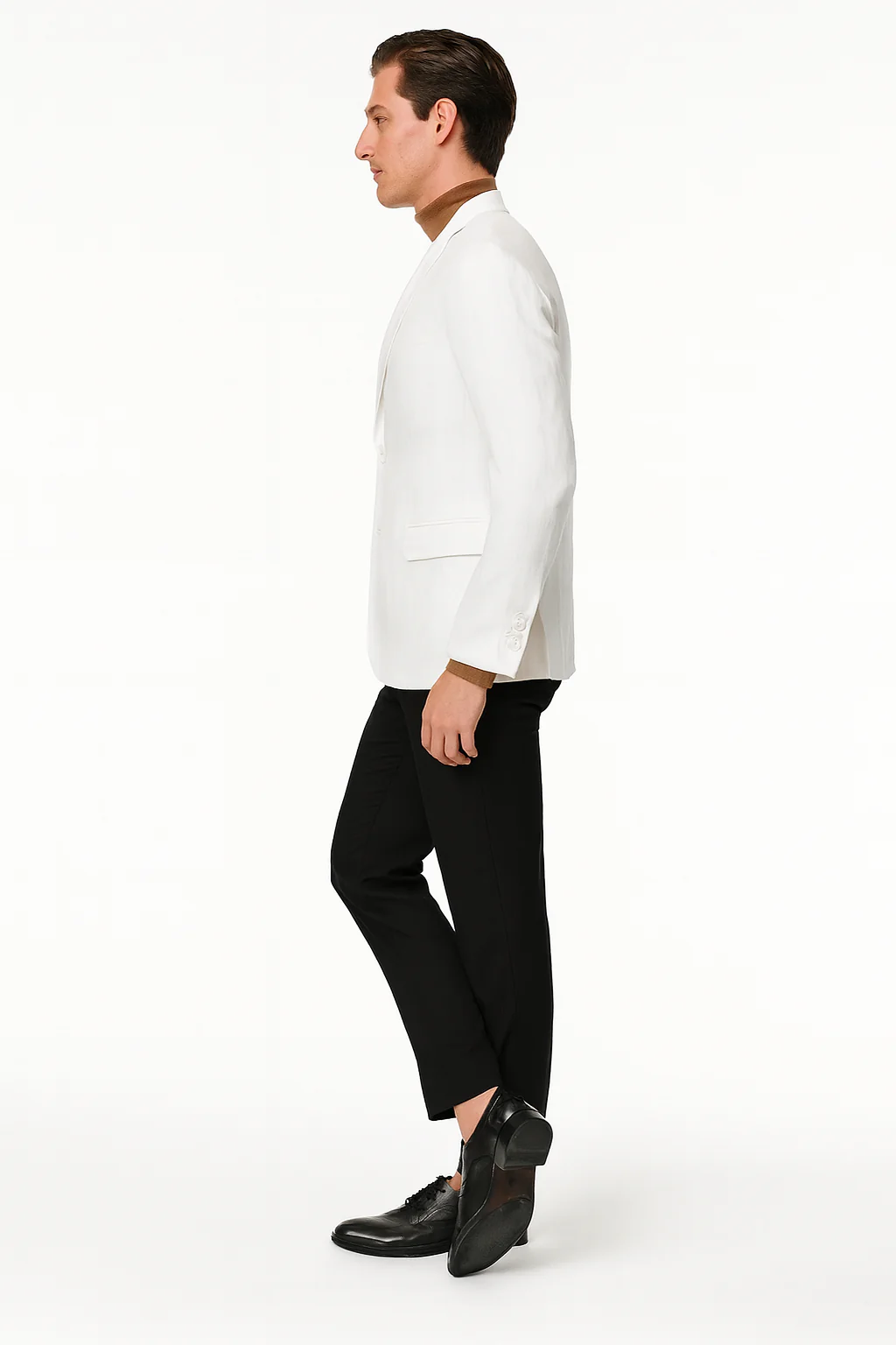 Men’s White Linen Blazer – Classic Two-Button Lightweight Sport Coat - Image 3