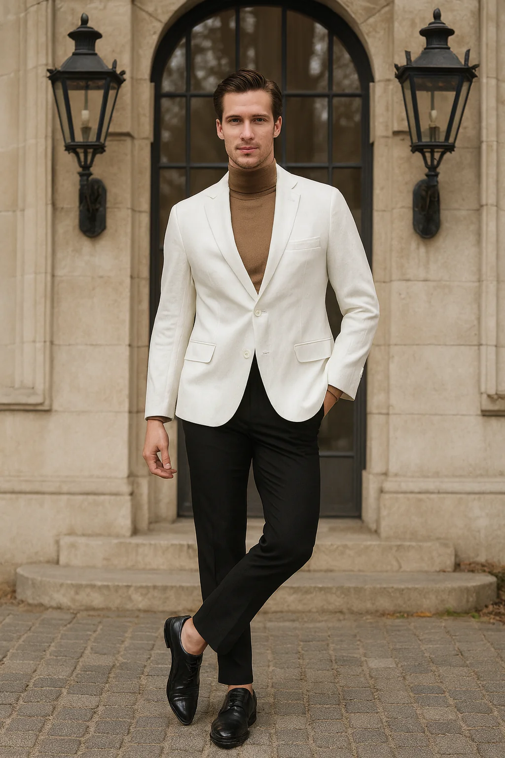 Men’s White Linen Blazer – Classic Two-Button Lightweight Sport Coat - Image 4