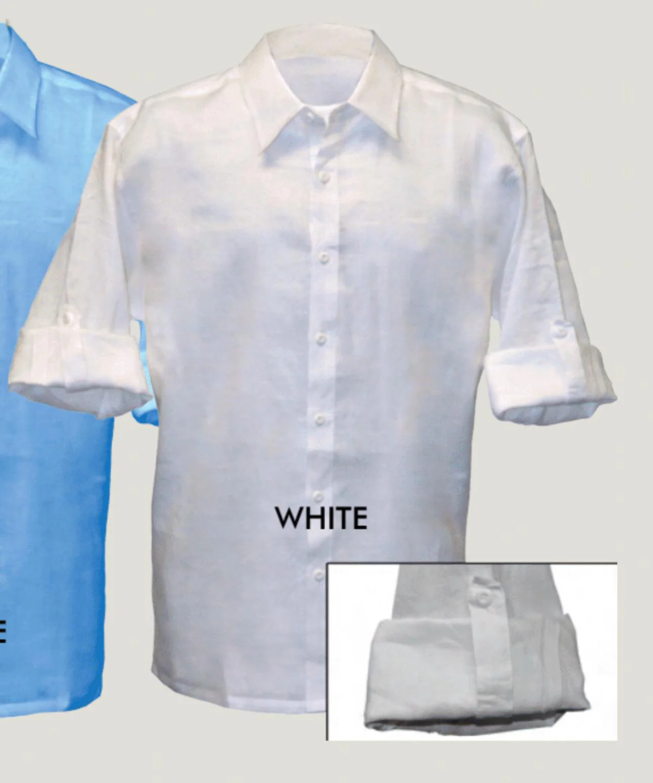 Men’s White Linen Button Down Shirt – Long Sleeve Roll-Up Casual Dress Shirt - Image 6