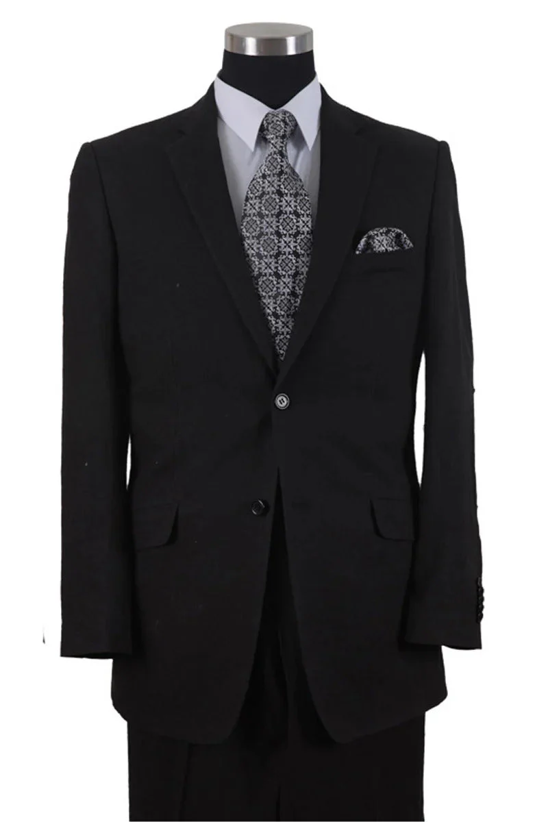 Mens 2 Button 100% Linen Black Suit - Image 9