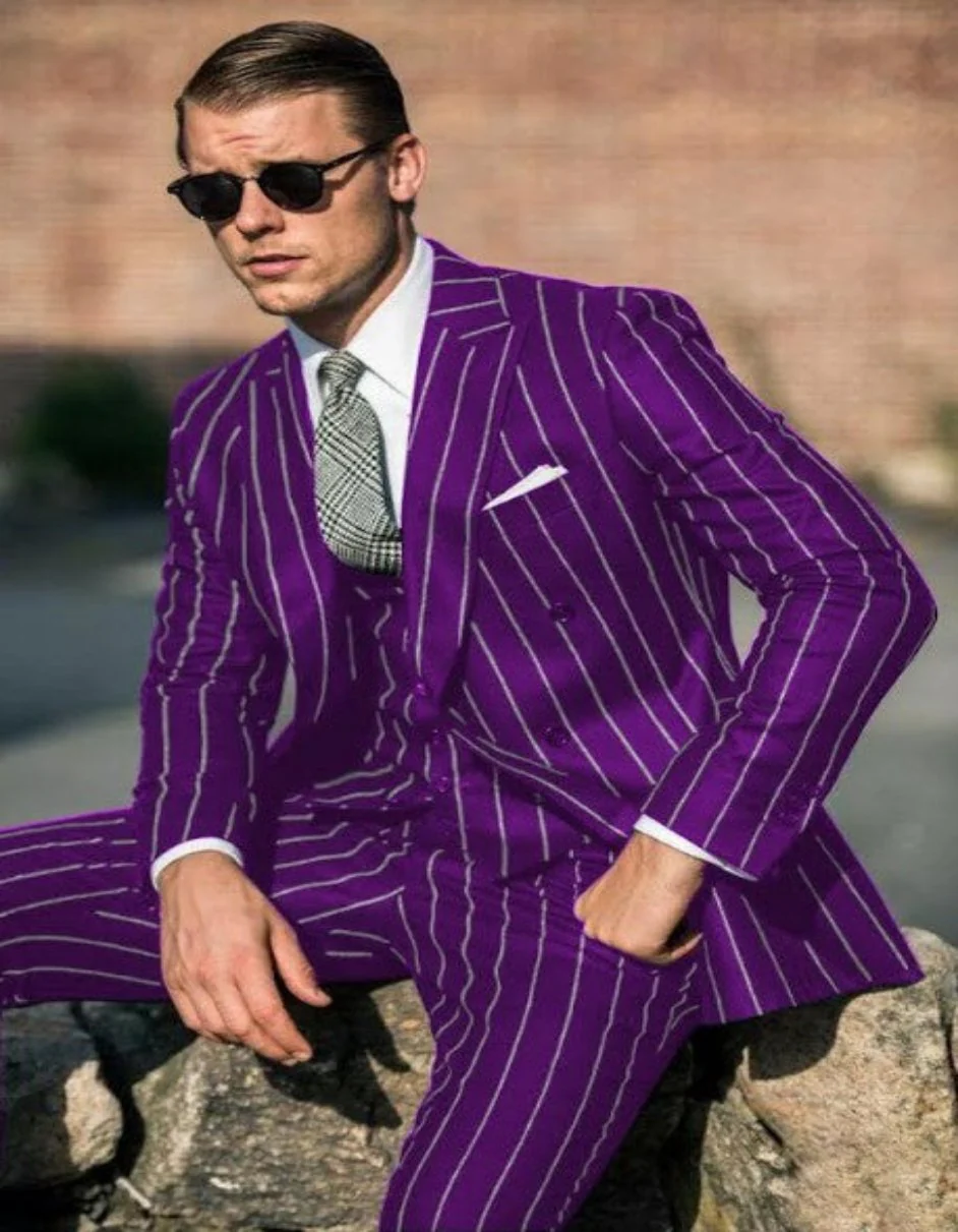 Mens 2 Button Gangster Suit - Image 2