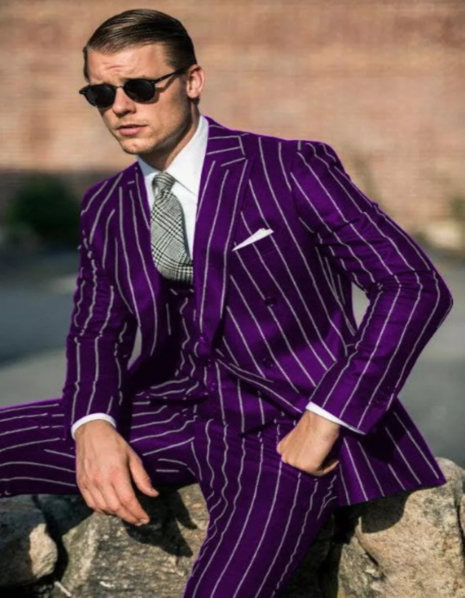 Mens 2 Button Gangster Suit - Image 4