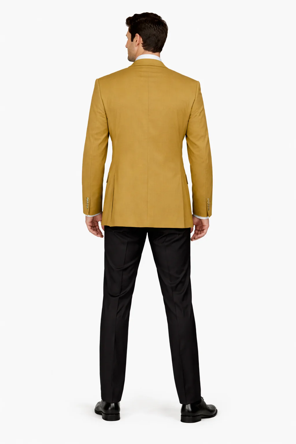 Mens 2 Button Rayon Fabric Dress Blazer in Gold - Image 7