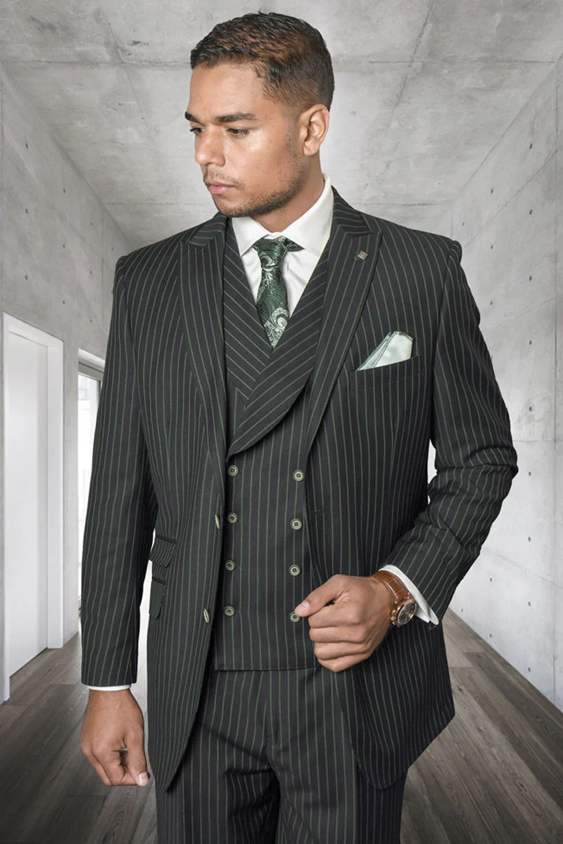 Mens 2 Button Shiny Blazer - Royal Blue Sateen Vested Suit - New Arrival