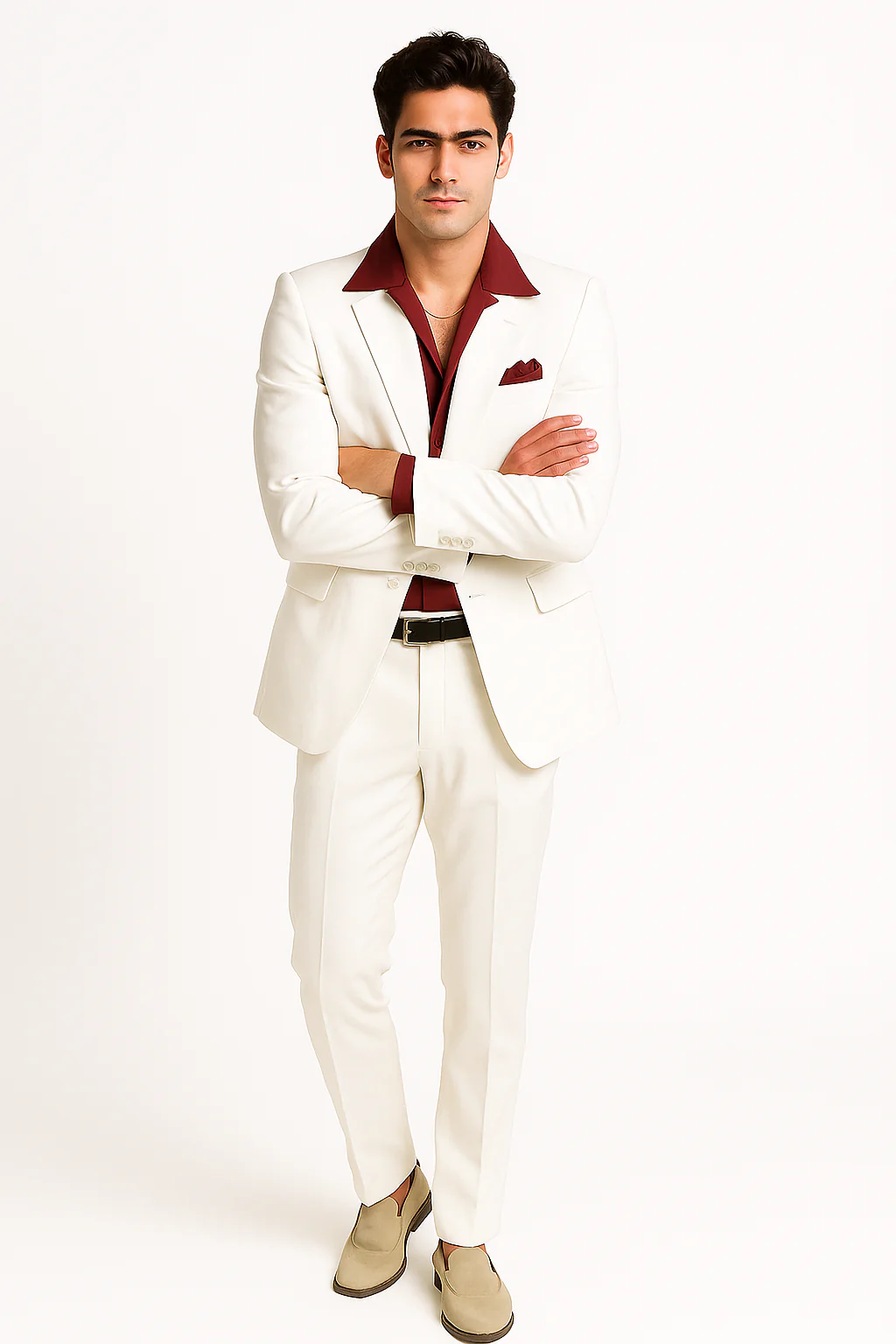 Mens Al Pacino Tony Montana Scarface Package | White Suit + Red Shirt - Image 3
