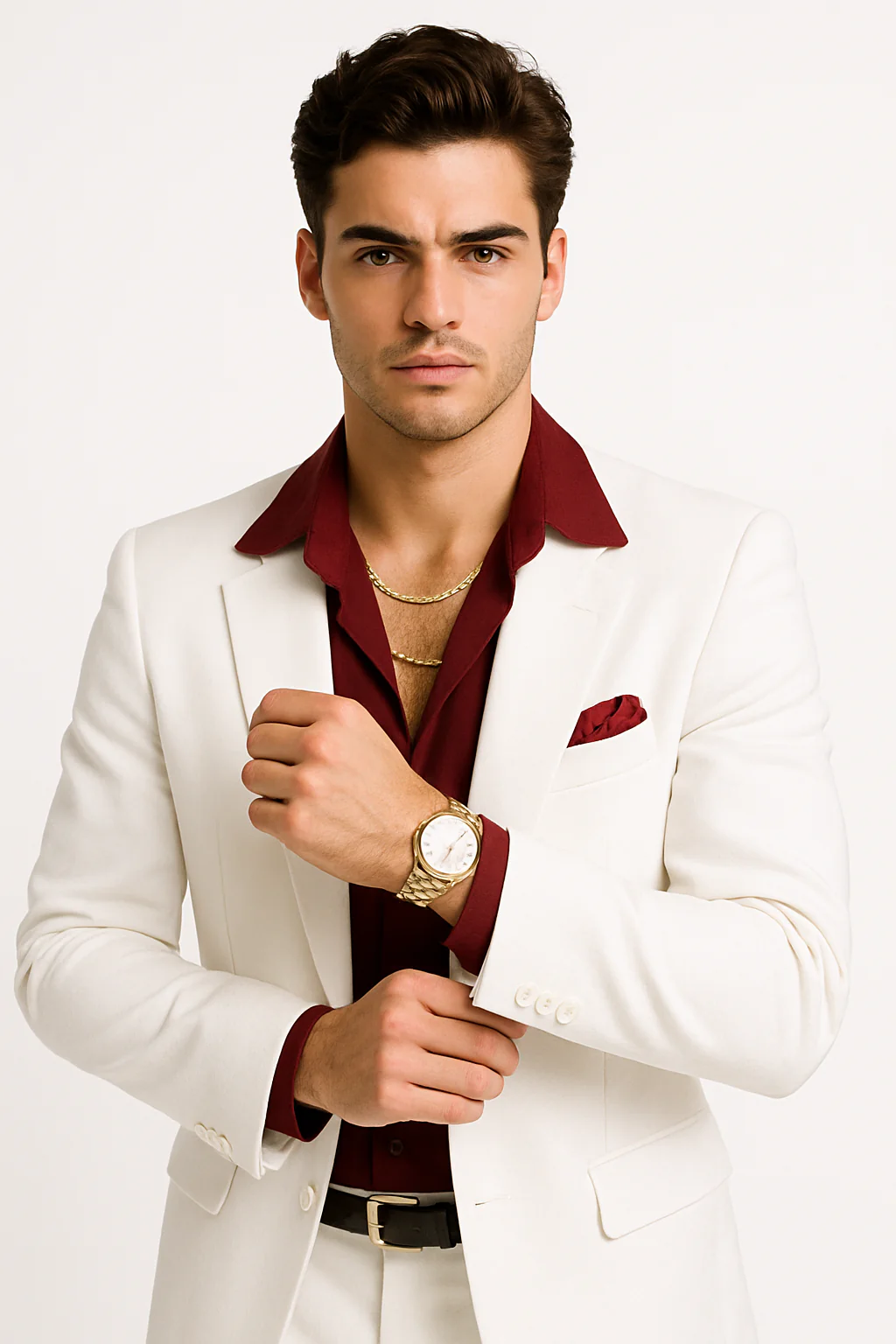 Mens Al Pacino Tony Montana Scarface Package | White Suit + Red Shirt - Image 5
