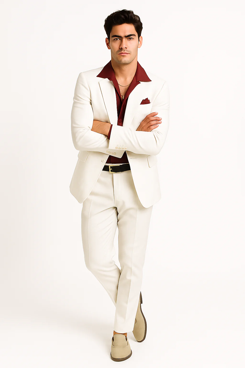 Mens Al Pacino Tony Montana Scarface Package | White Suit + Red Shirt - Image 8