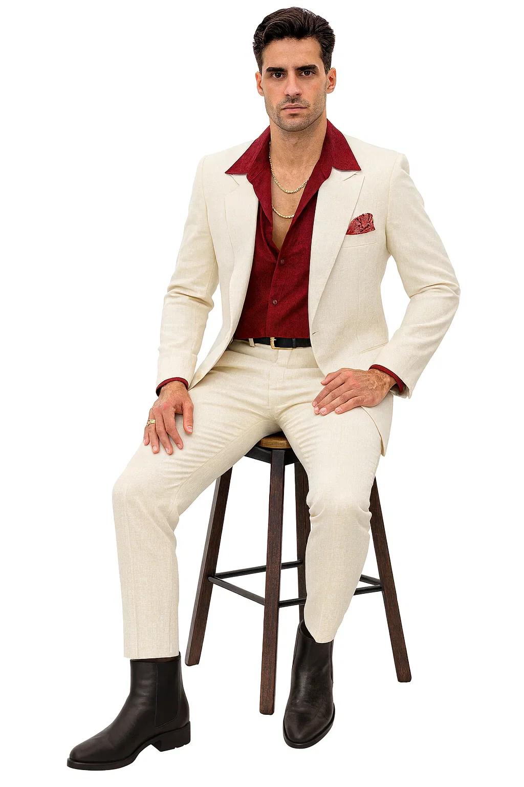 Mens Al Pacino Tony Montana Scarface Suit in White - Image 3