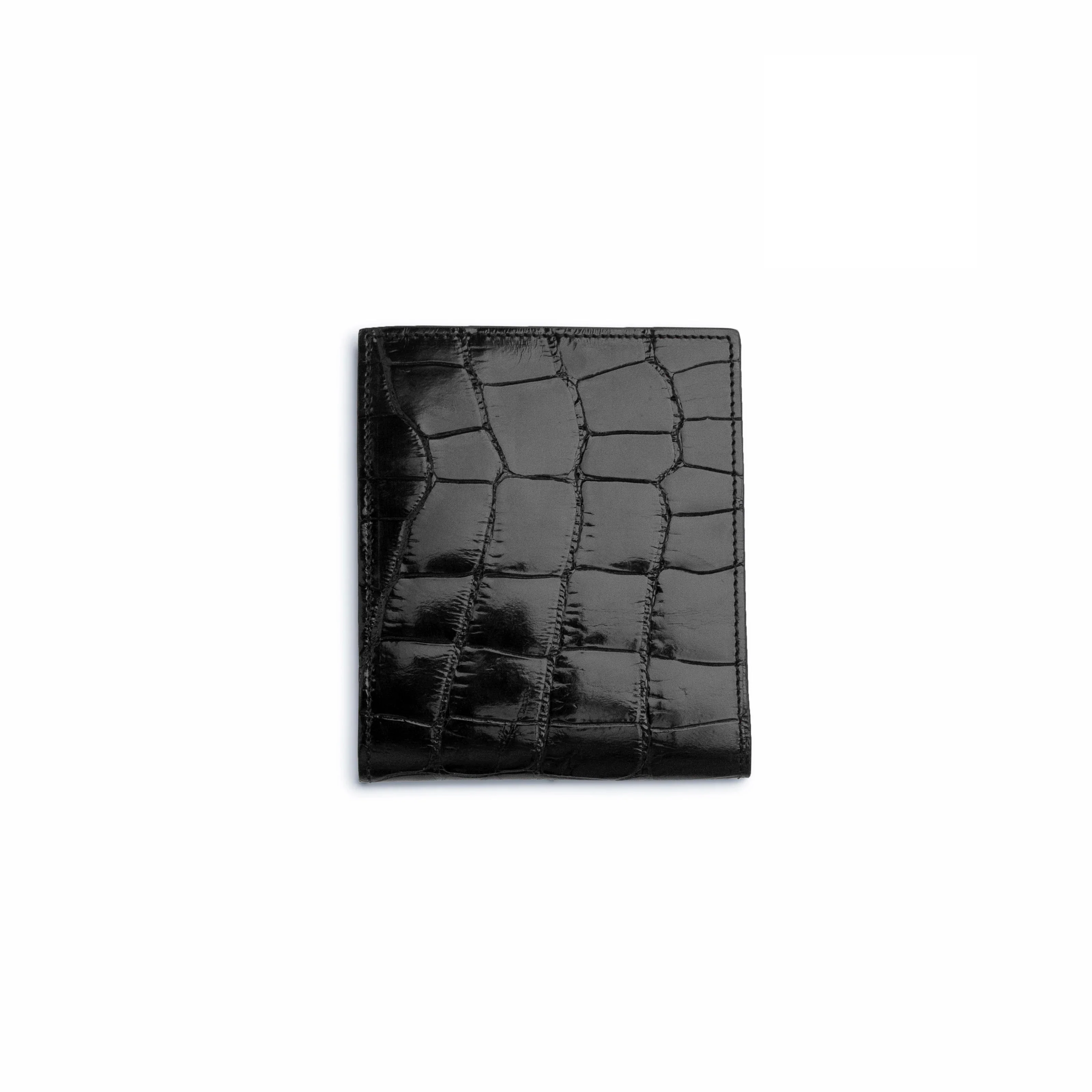 Mens Alligator Hipster Wallet in Black - Image 3