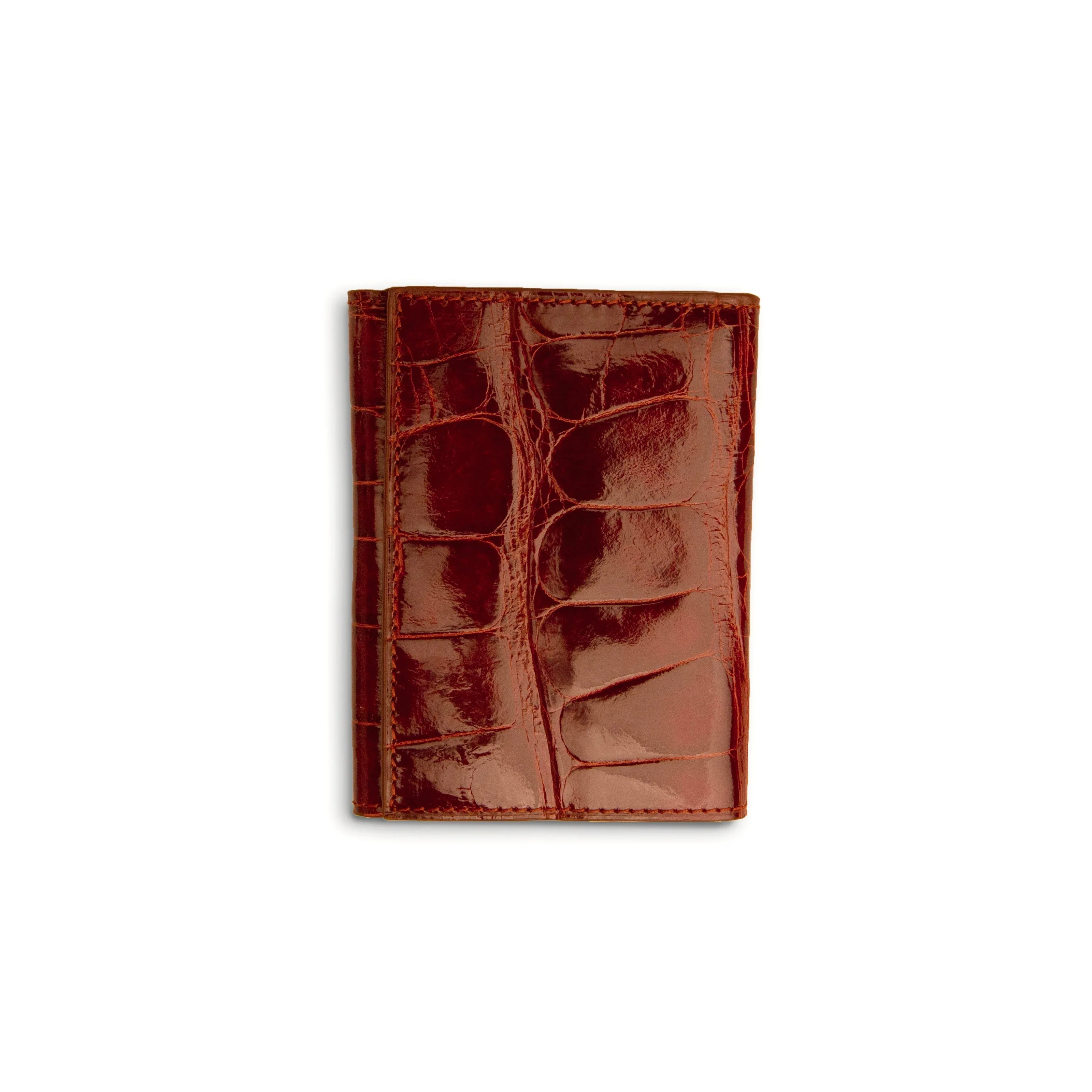 Mens Alligator Trifold Wallet in Cognac - Image 3