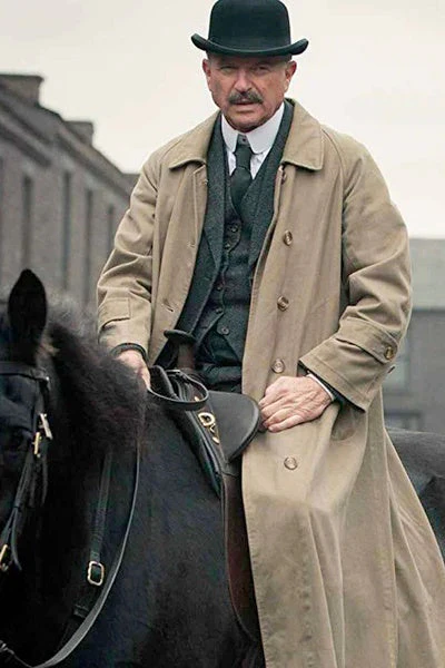 Mens Beige Vintage Style Trenchcoat Overcoat + Suit + Hat – Classic Long Trench Coat Inspired by Peaky Blinders Formal 1920s Package - Image 12