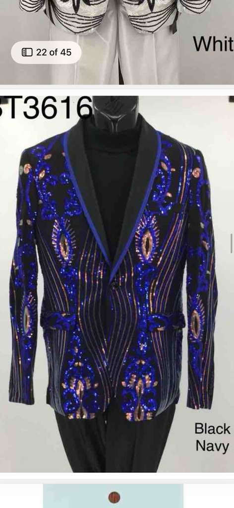 Mens Black and Royal and Gold and Navy Blue Sequin Tuxedo Suit Set – Luxury Prom Wedding Tuxedo with Sequin Jacket - Image 14