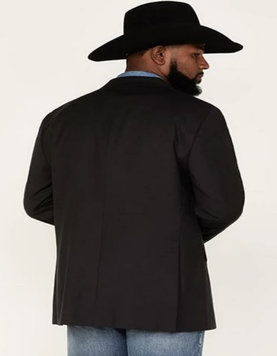 Mens Black Blazer With Blue Jeans and Black Cowboy Hat - (3 Items Package) - Image 4