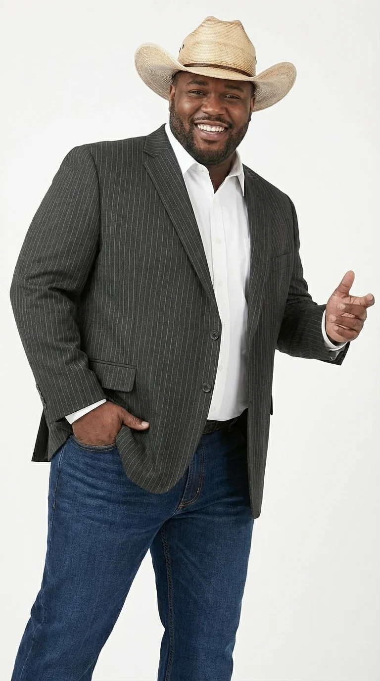 Mens Black Pinstripe Western Blazer – Classic Cowboy Style Jacket for Business, Formal and Smart Casual Wear - Image 3