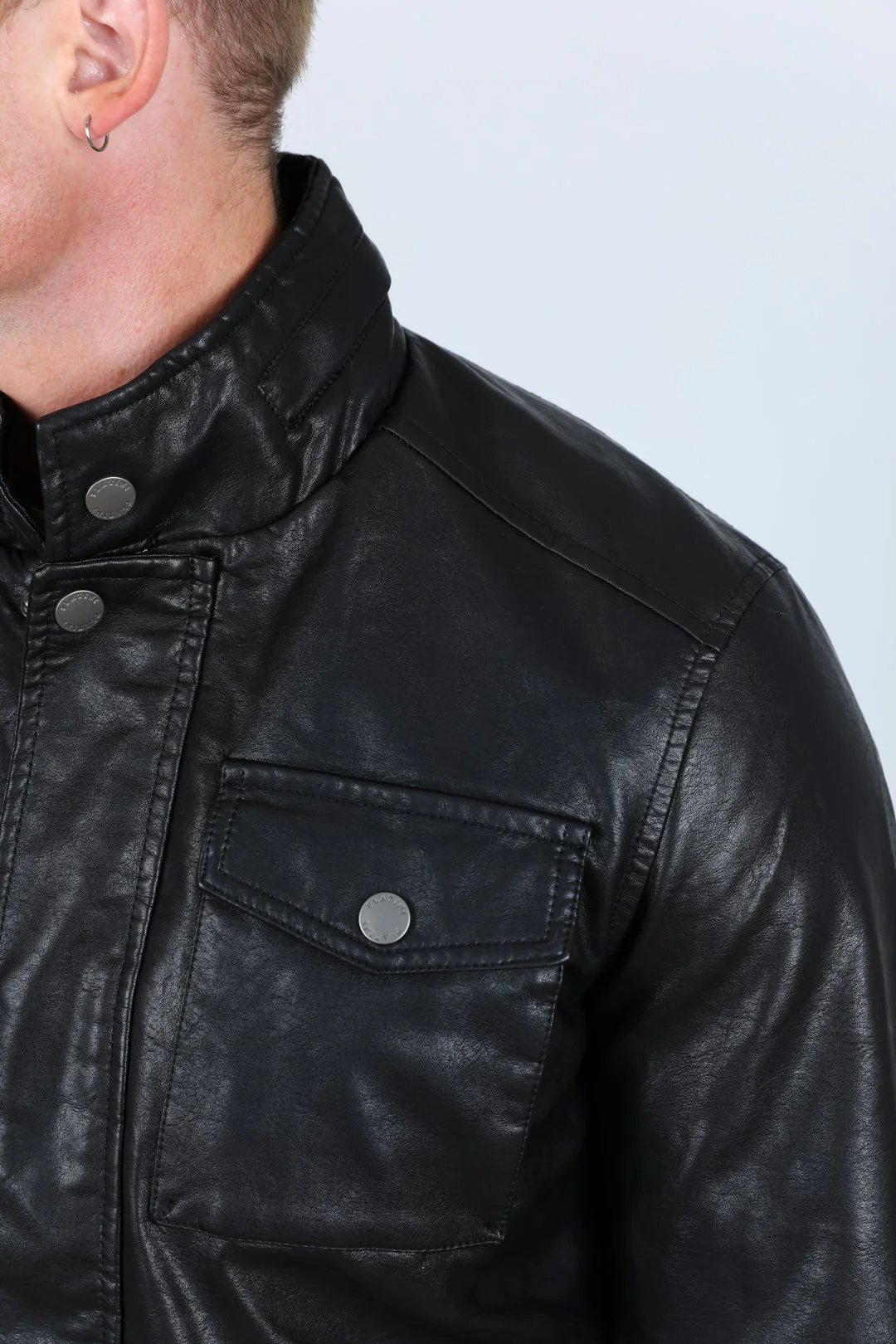 Mens Black Platini Western Leather Jacket - Vintage Cowboy Style - Image 6