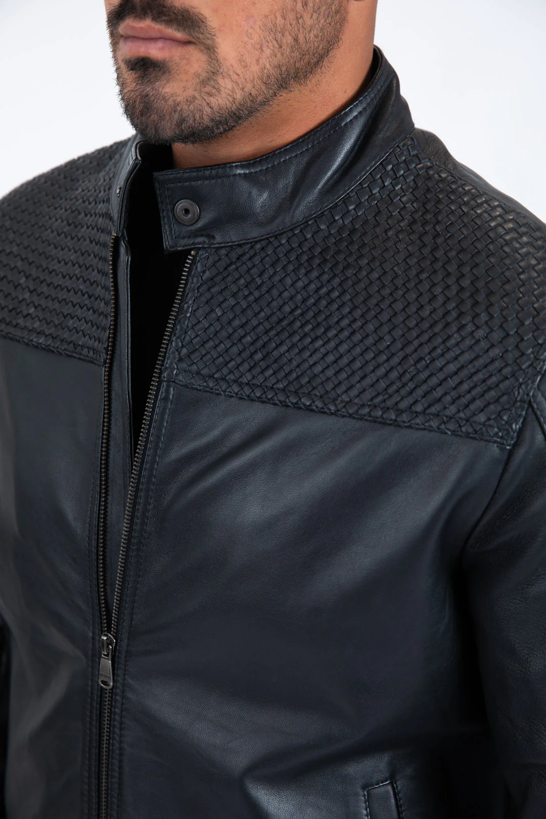 Mens Black Platini Western Leather Jackets - Vintage Cowboy Style - Image 2