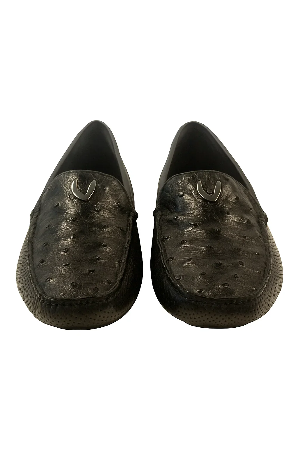 Men's Black Vestigium Genuine Ostrich Full Leather Stylish Dress Loafer Mens Ostrich Skin Shoes - Image 6