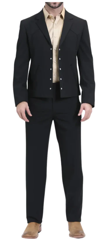 Mens Black Western Blazer Set – Cowboy Style Formal Jacket and Pants Outfit Country Western Suit - Image 14