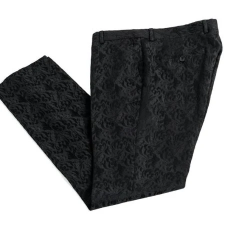 Mens Black With Purple Velvet Lapel 3-Piece Tailored-Fit Tuxedo - Image 4