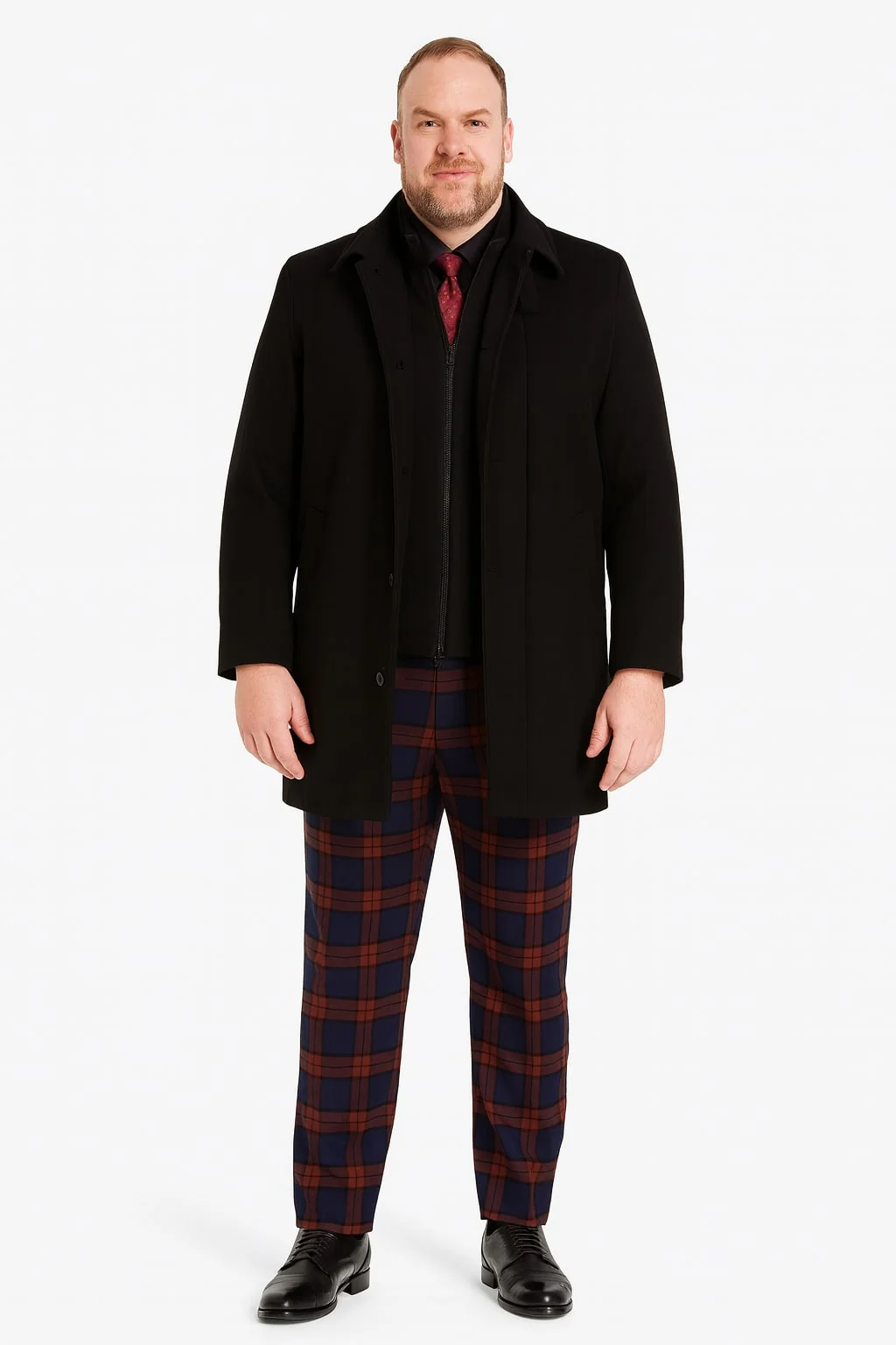 Mens Black Wool Overcoat – Classic Single-Breasted Winter Coat for Business and Formal Wear - Image 5