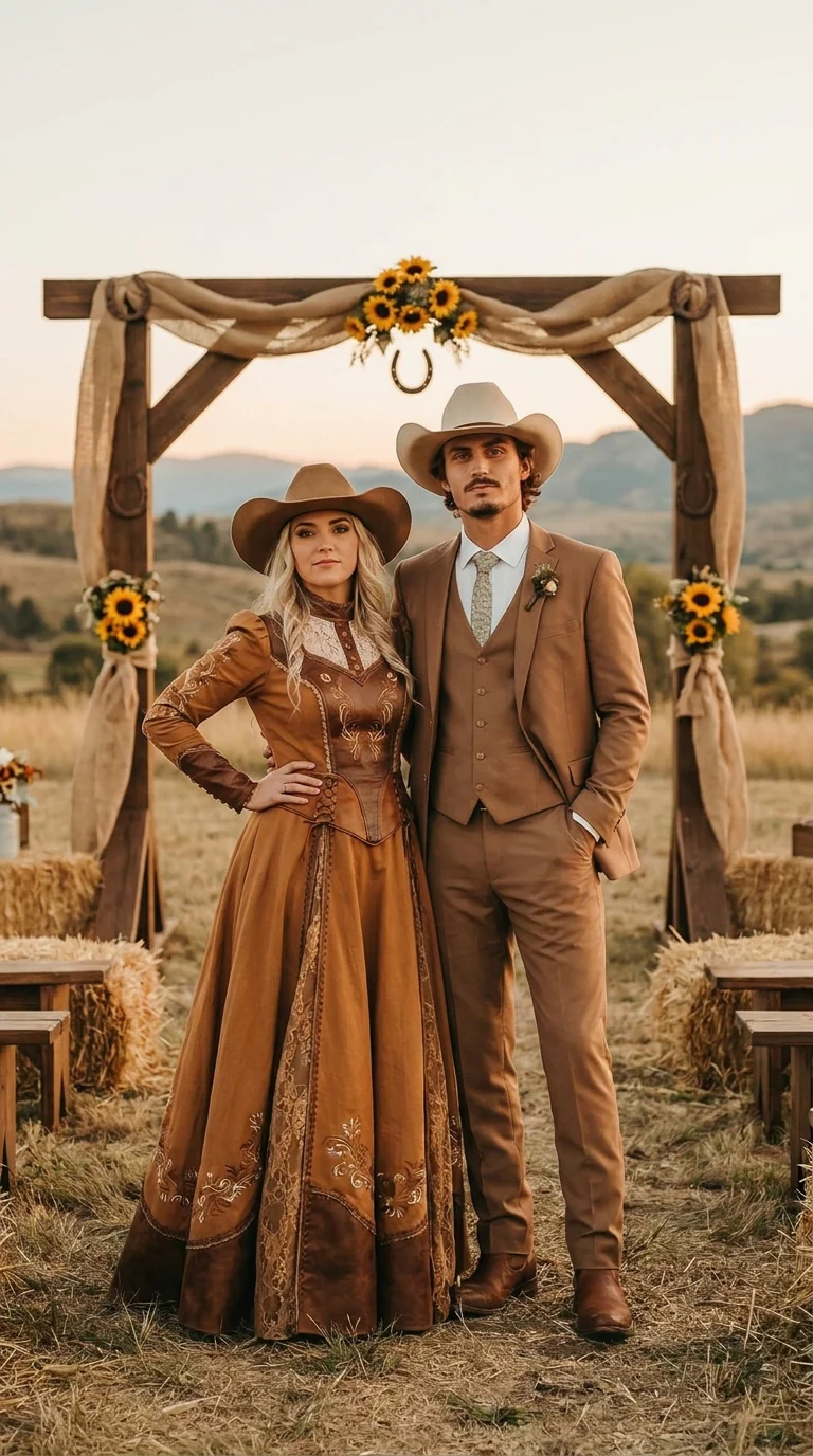 Mens Camel Brown Copper Western 3 Piece Suit – Classic Country Style Blazer Vest Pants Set, Formal Cowboy Suit Outfit - Image 9