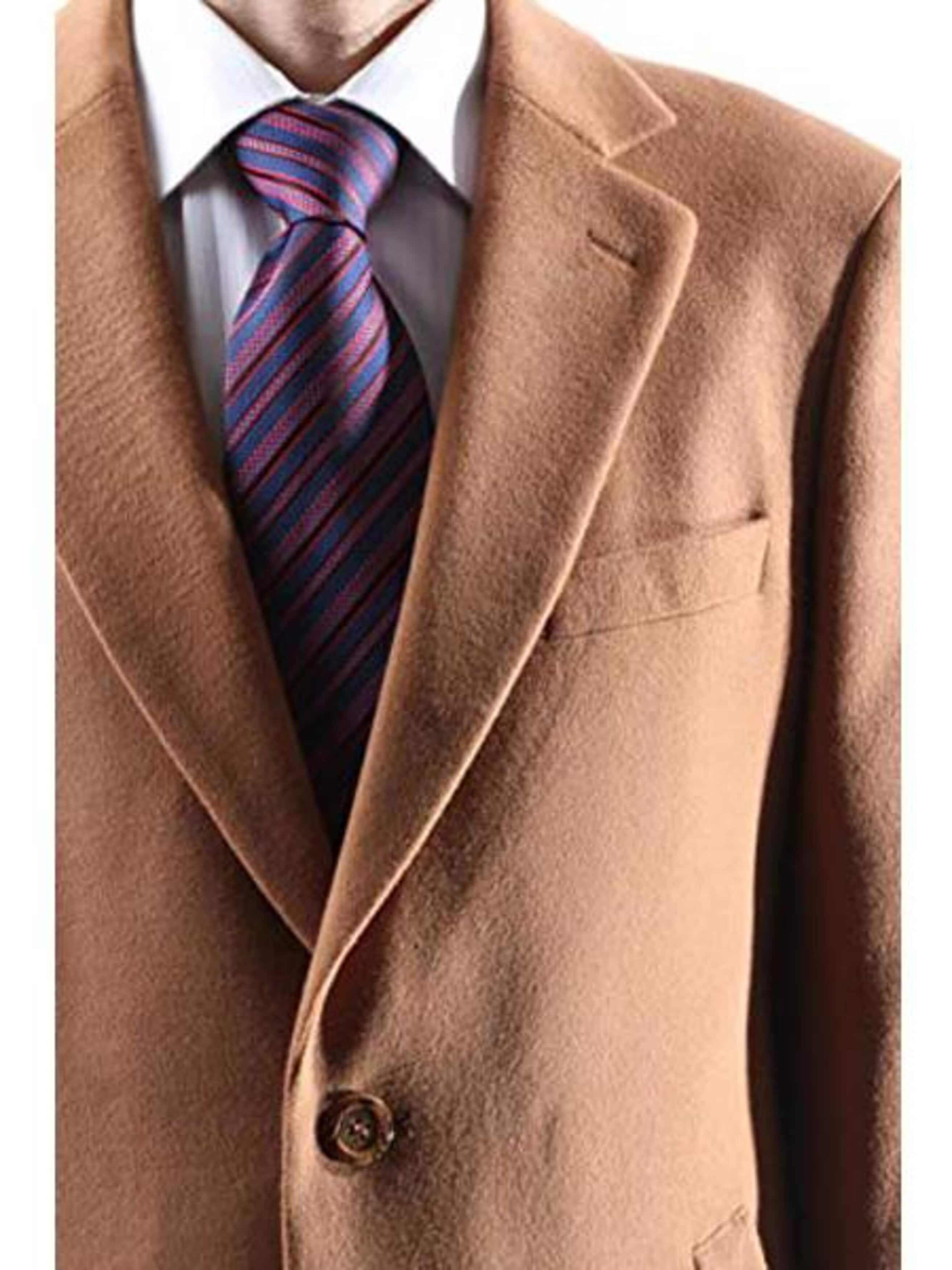 Men's Caravelli Camel Long Dress Topcoat - Winter coat Two Button 3/4 Length men's Car Coat - Image 3