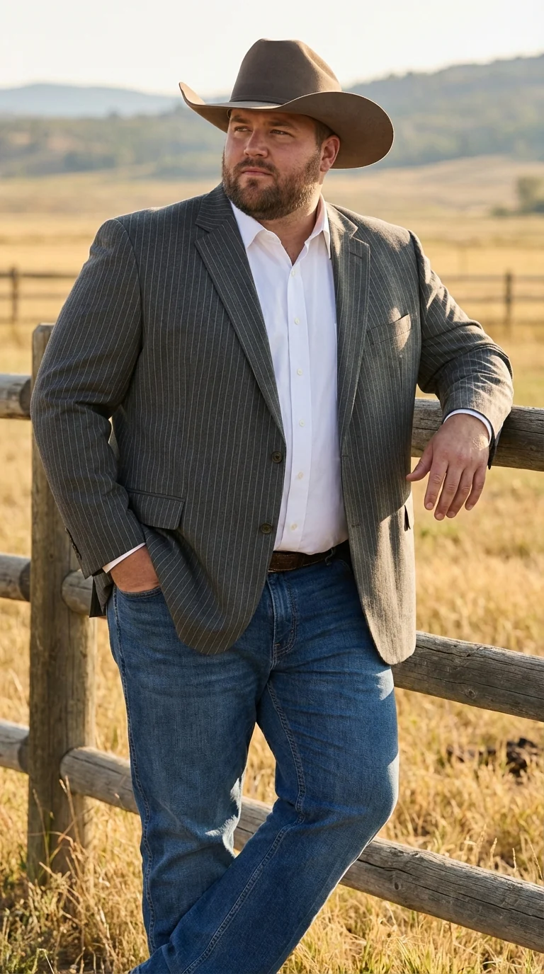 Mens Charcoal Gray Pinstripe Western Blazer – Classic Cowboy Style Jacket for Business, Formal and Smart Casual Wear - Image 13