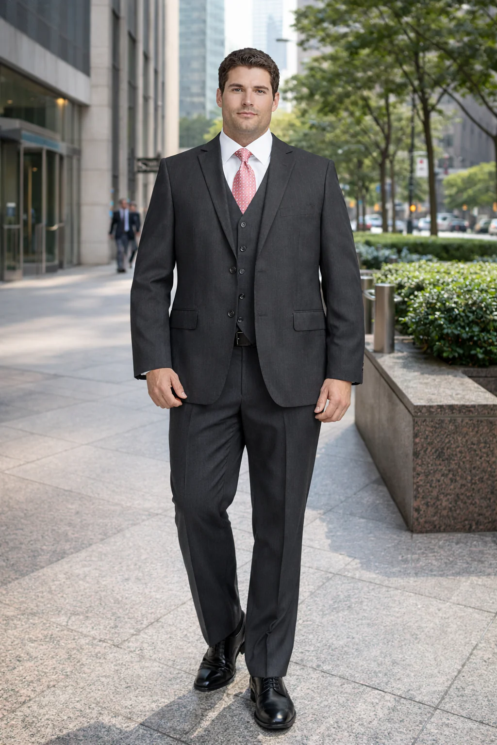Mens Charcoal Tiglio Suit – Classic 3 Piece Dark Grey Suit for Business, Wedding and Formal Wear - Image 11