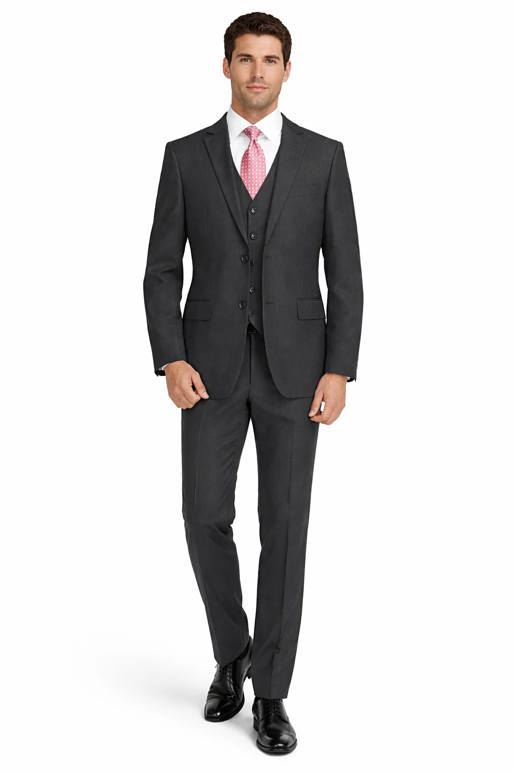 Mens Charcoal Tiglio Suit – Classic 3 Piece Dark Grey Suit for Business, Wedding and Formal Wear - Image 9