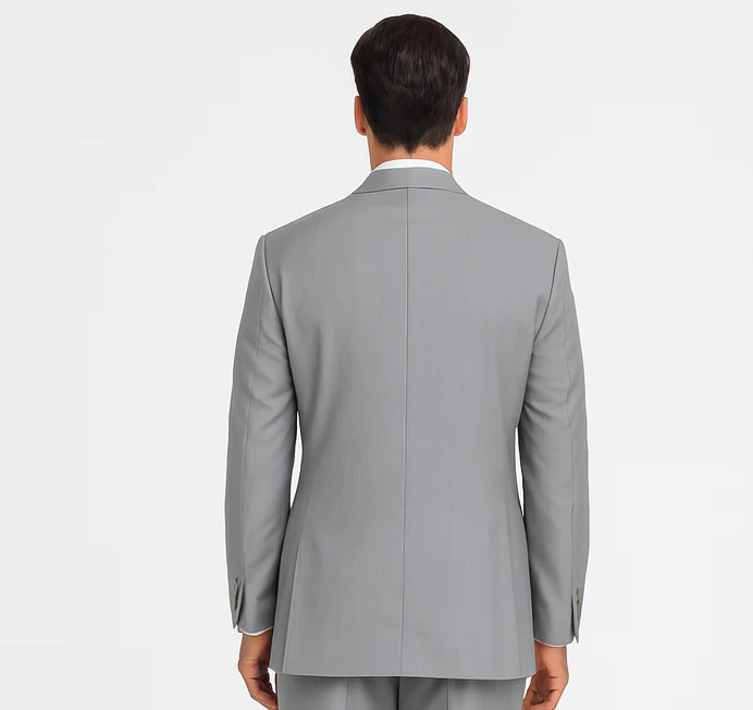 Mens Classic 3 button 2 Piece Suit in Grey - Image 4