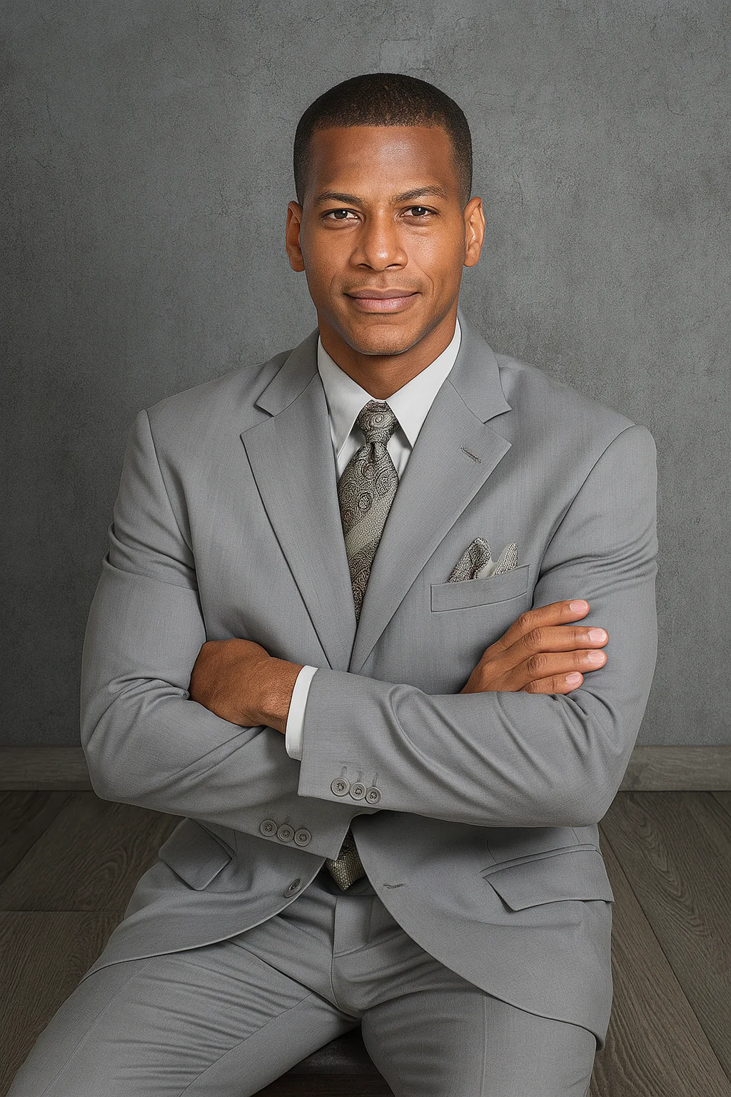 Mens Classic 3 button 2 Piece Suit in Grey - Image 5