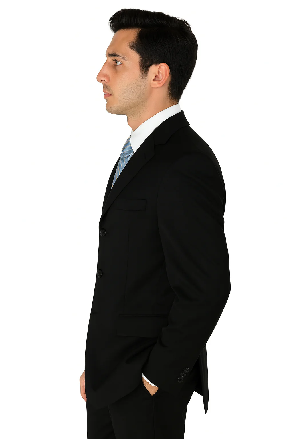 Mens Classic 3 button 2 Piece Suit in Navy - Image 10