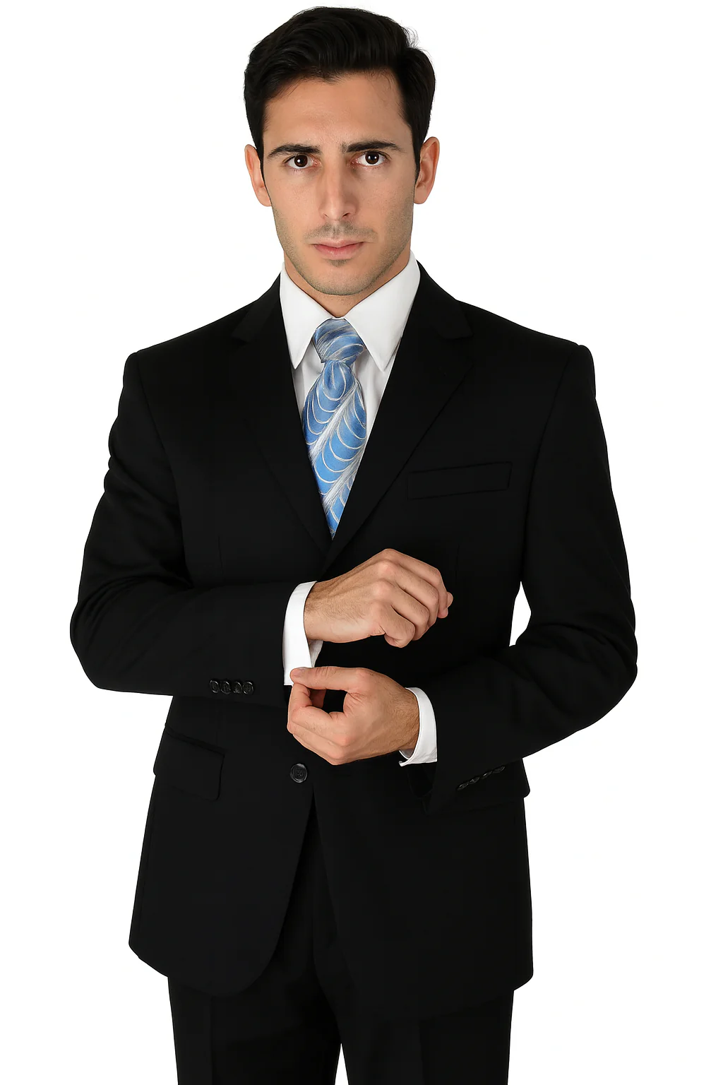 Mens Classic 3 button 2 Piece Suit in Navy - Image 11
